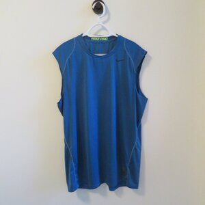 NIKE Pro Dri-Fit Fitted Muscle Tank. Blue. Size XL